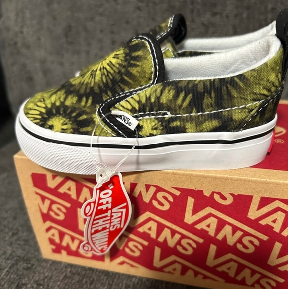 Vans Other - Vans Black and Yellow Tie-Dye Slip-Ons